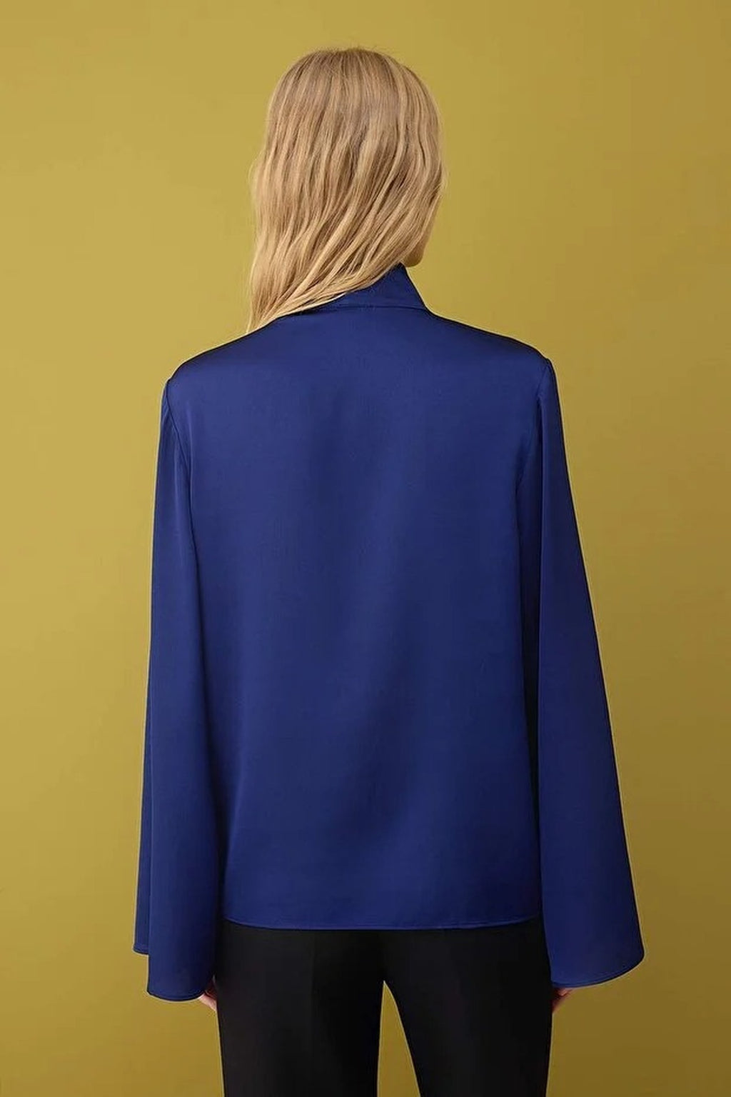 Satin Scarf Detail Woven Blouse