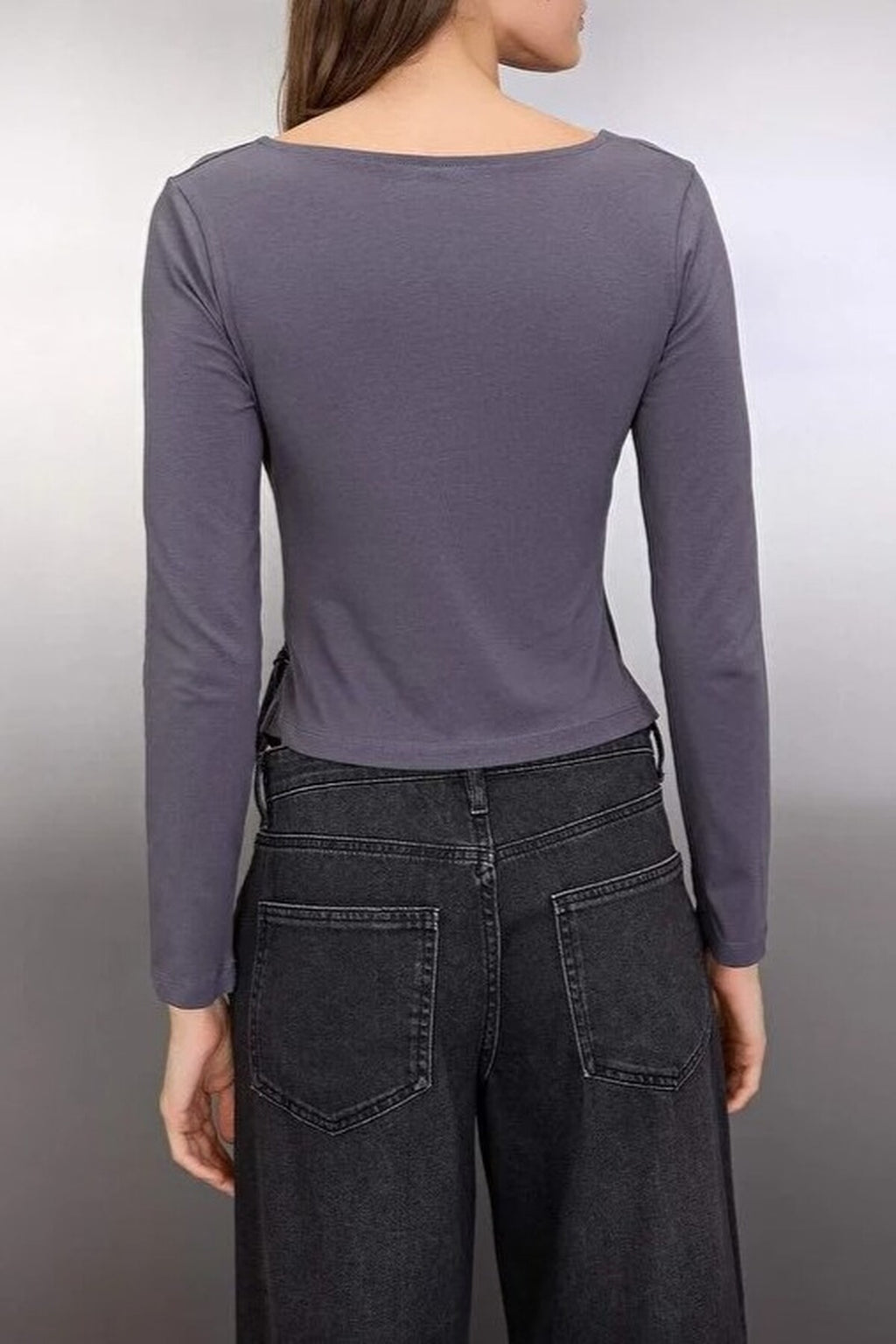 V-Neck Fitted Wrap Blouse with Tie Detail