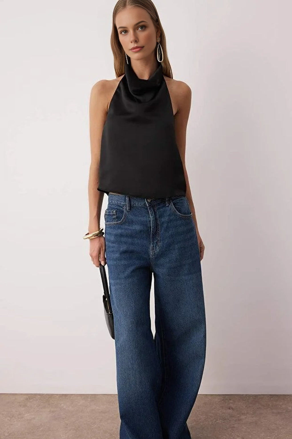 Satin V-Neck Party Blouse