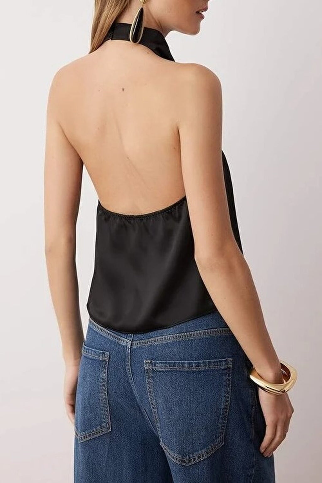 Satin V-Neck Party Blouse