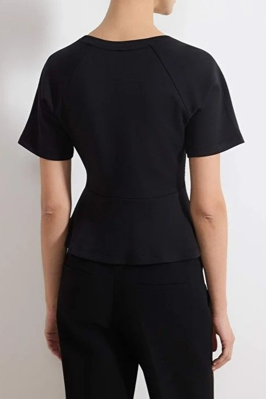 Peplum Raglan Sleeve Knitted Blouse with Accessory Detail