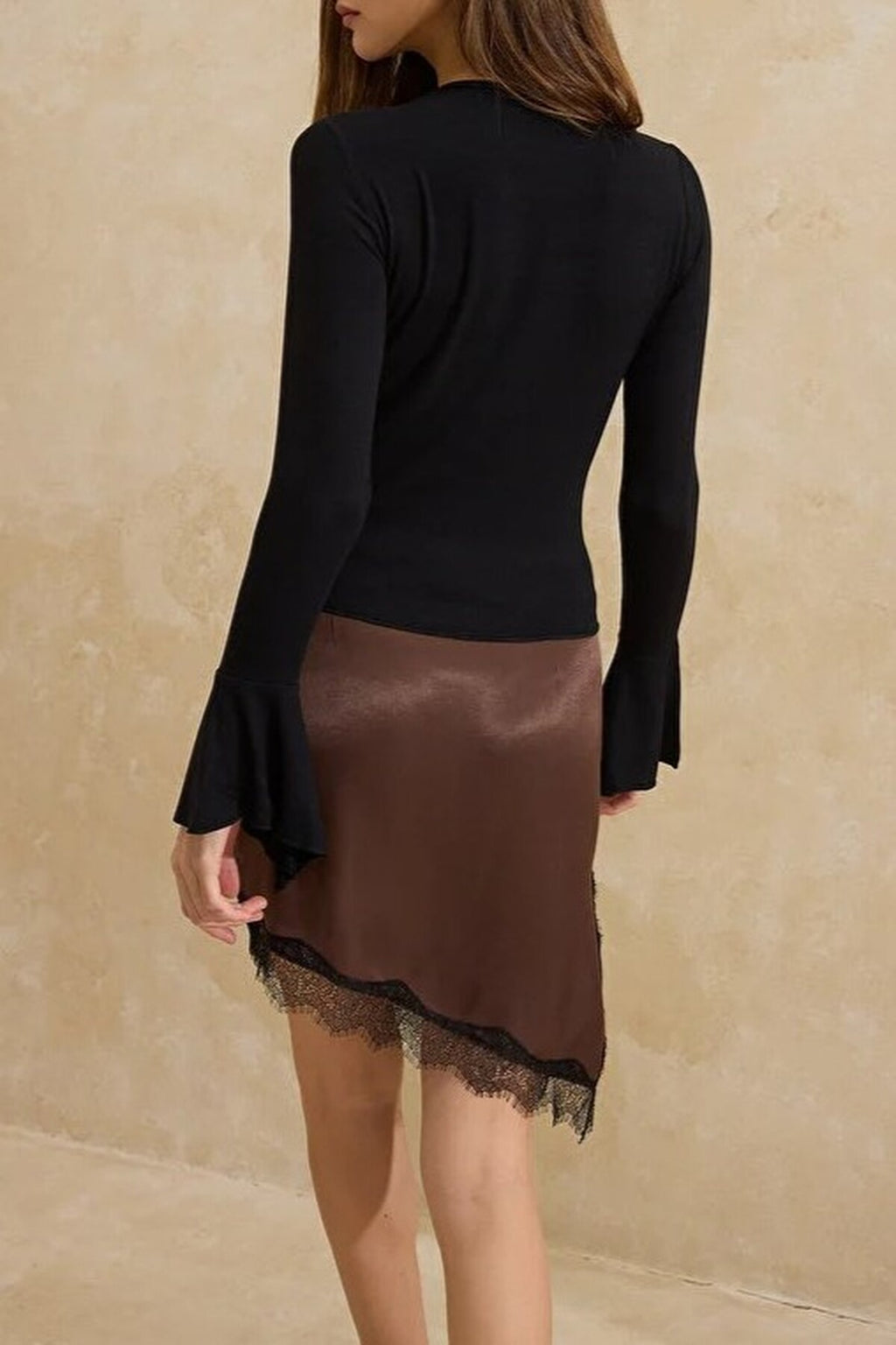 Ruffled Soft Knit Blouse