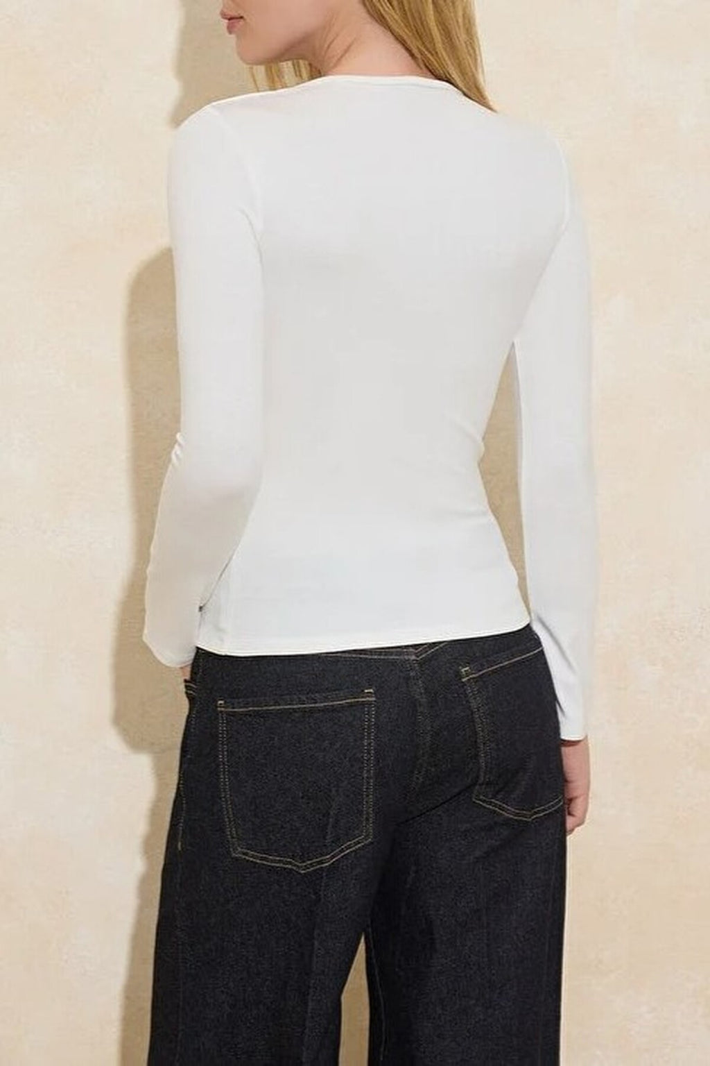 Asymmetrical Neckline Knitted Blouse with Accessory Details