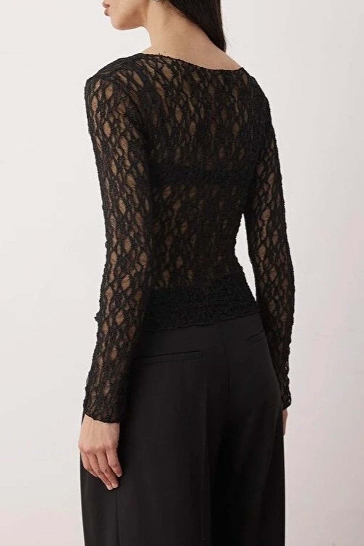 Unlined V-Neck Lace Party Blouse