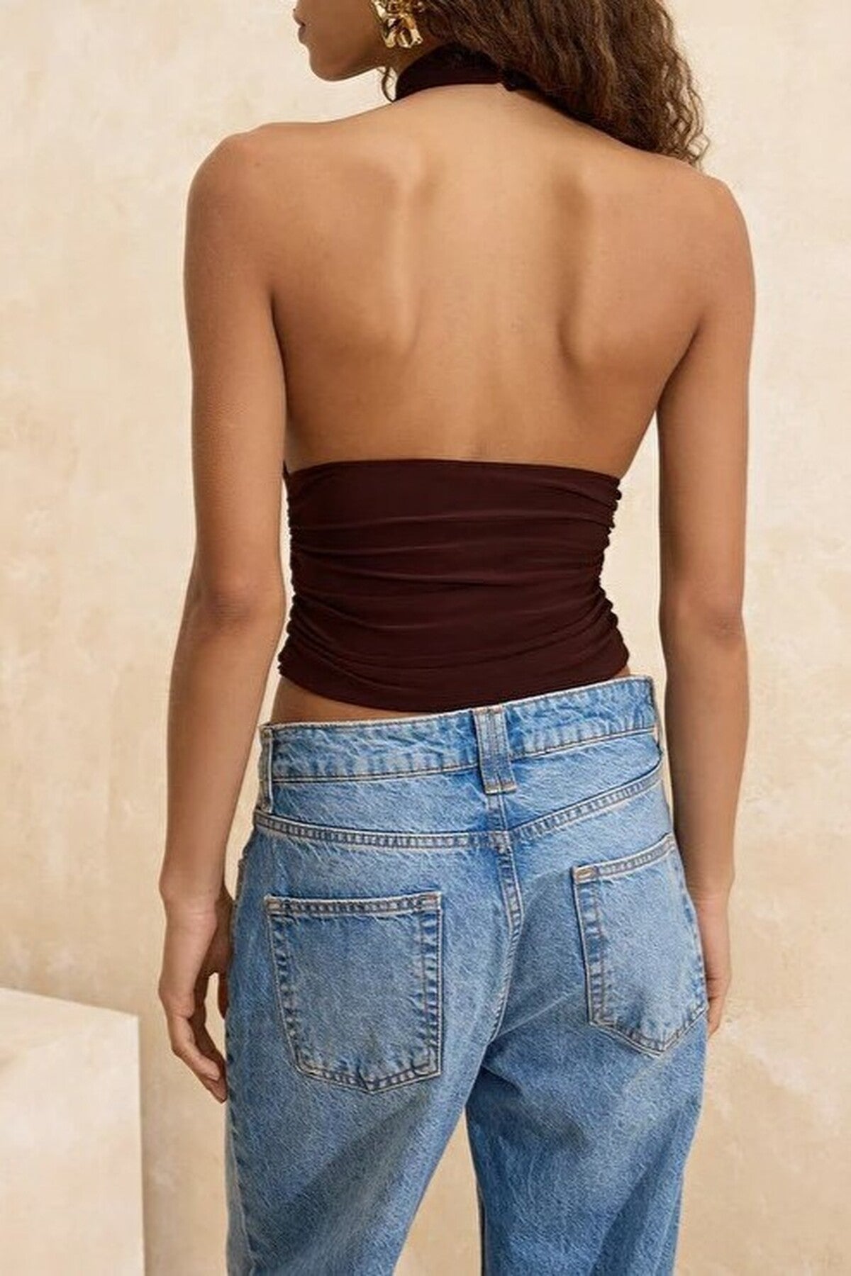 Accessory Detailed High Neck Party Blouse