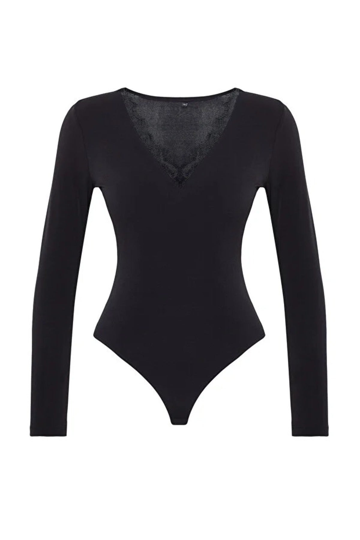 V-Neck Lace Detailed Bodysuit