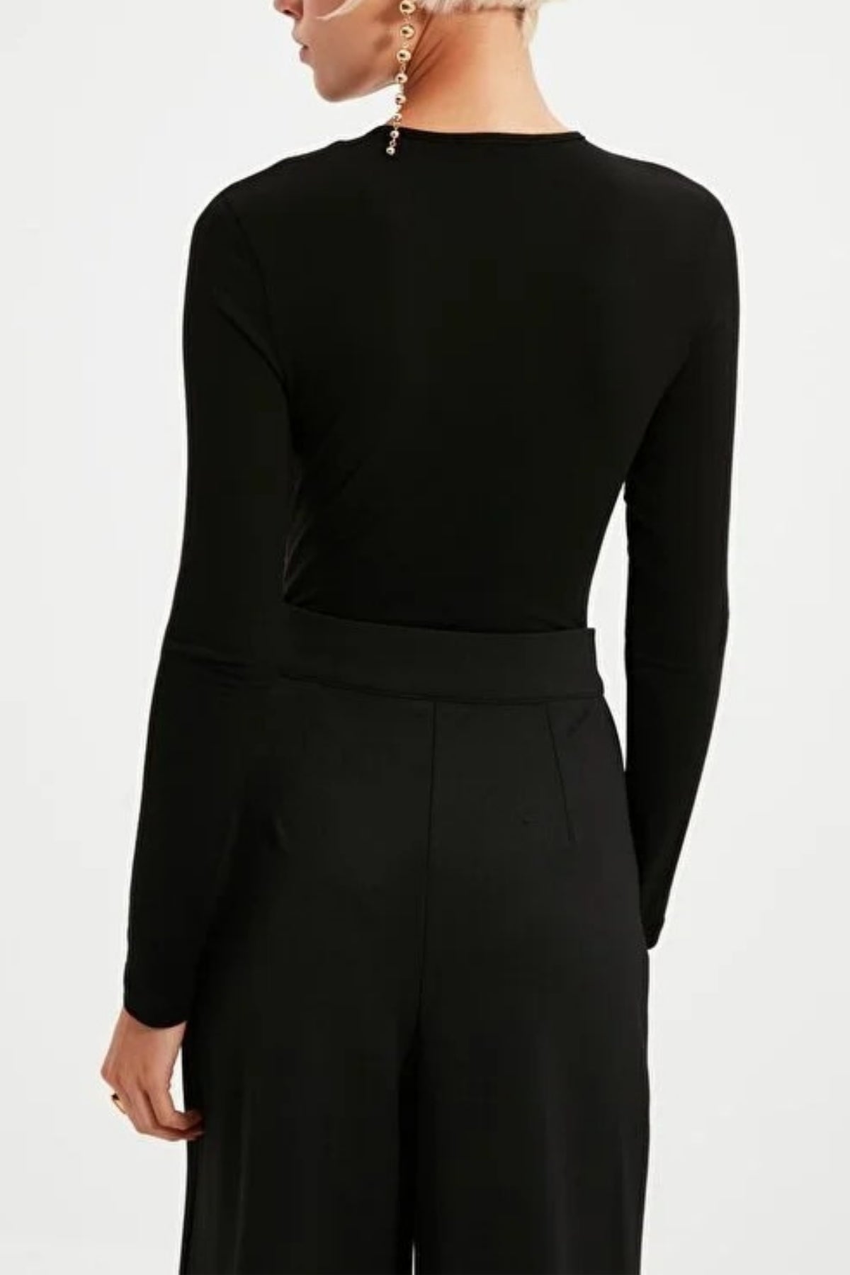 Deep V-Neck Knit Bodysuit