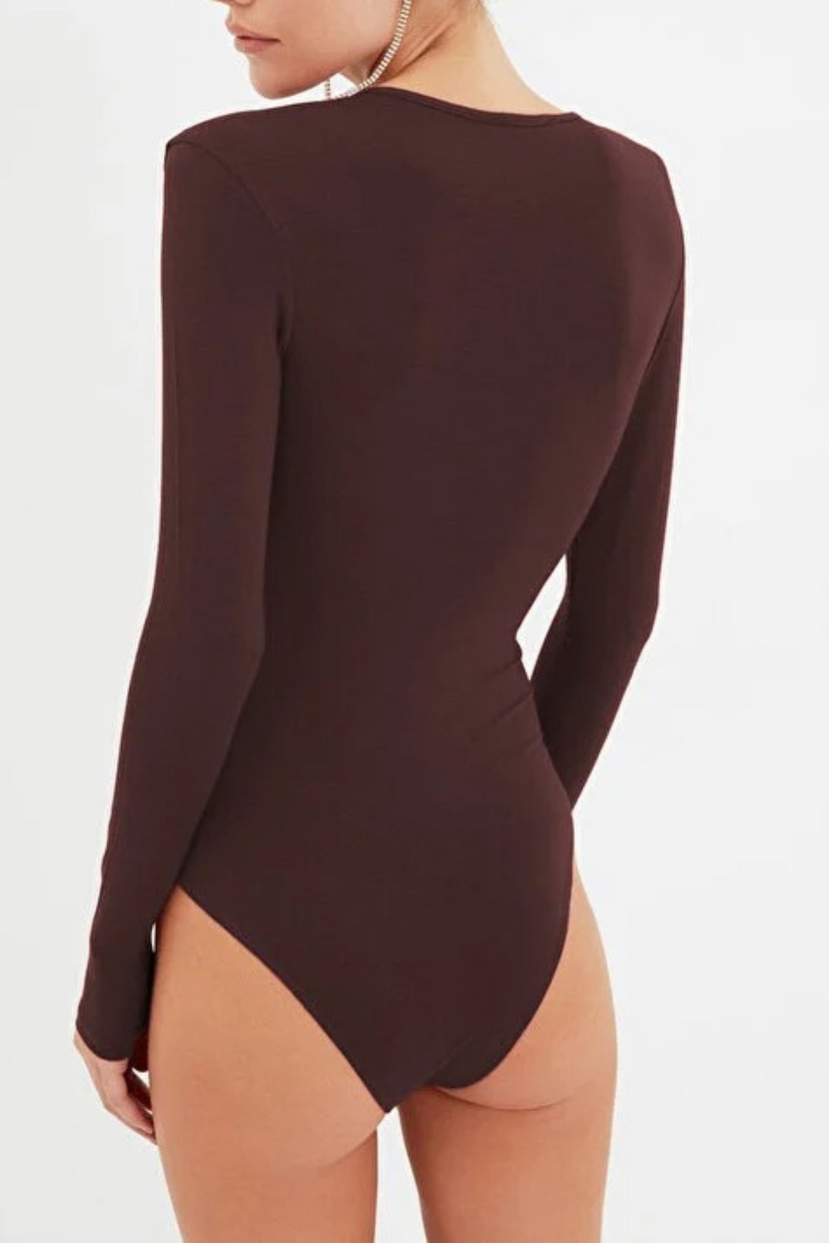 Deep V-Neck Knit Bodysuit