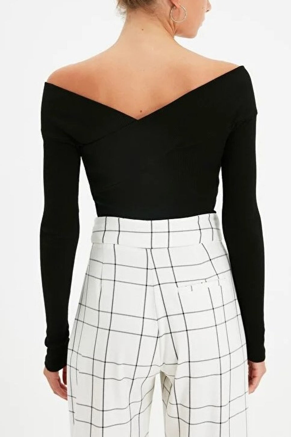 Carmen Collar Ribbed Knit Bodysuit