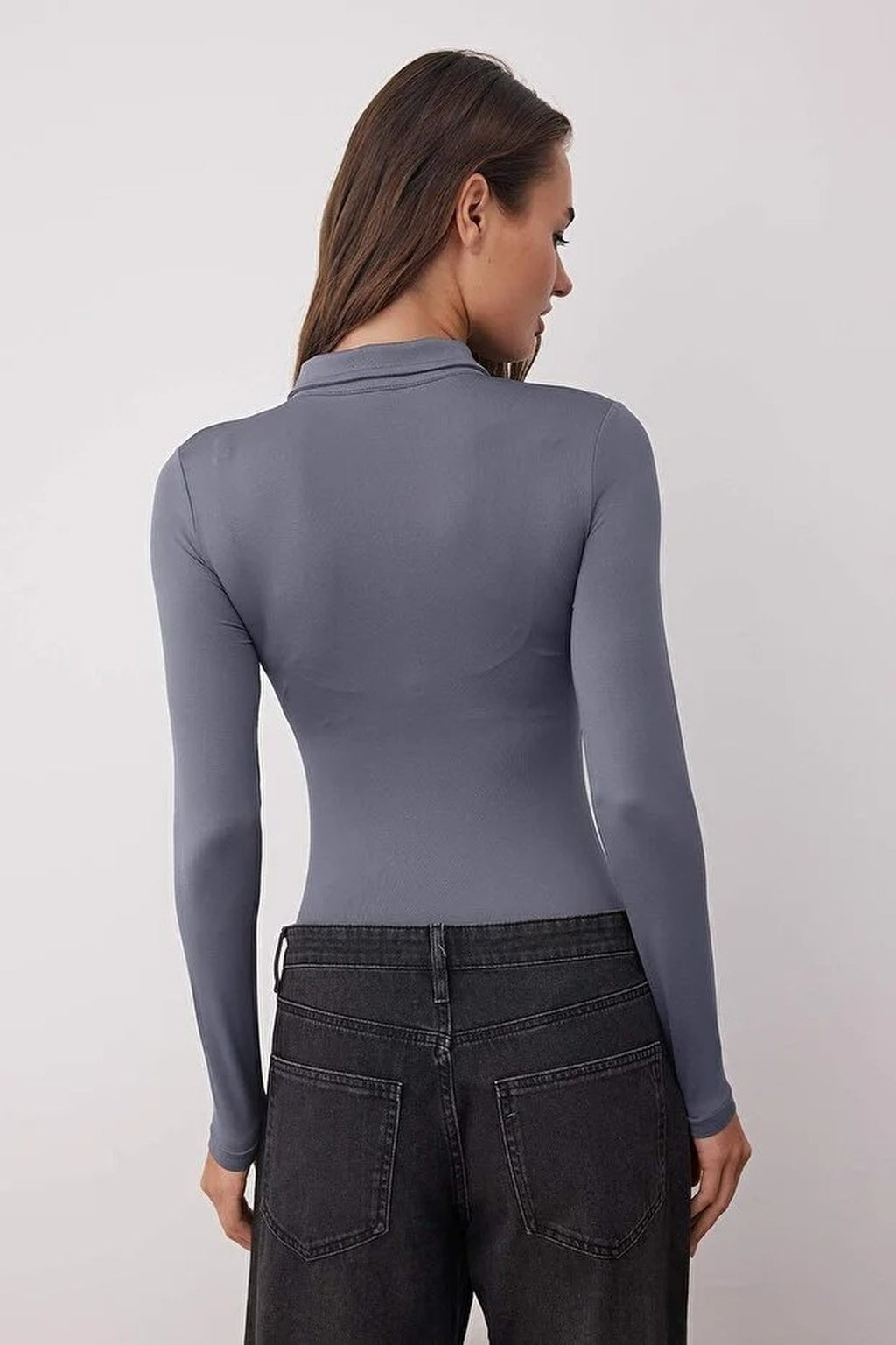 Zipper Collar Detailed Knit Bodysuit