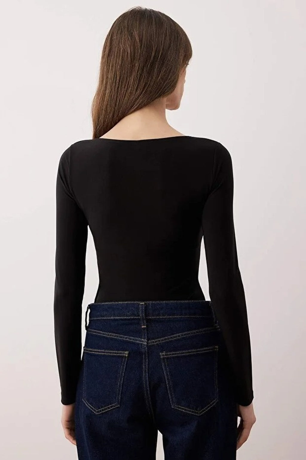 V-Neck Knit Bodysuit with Accessory Detail