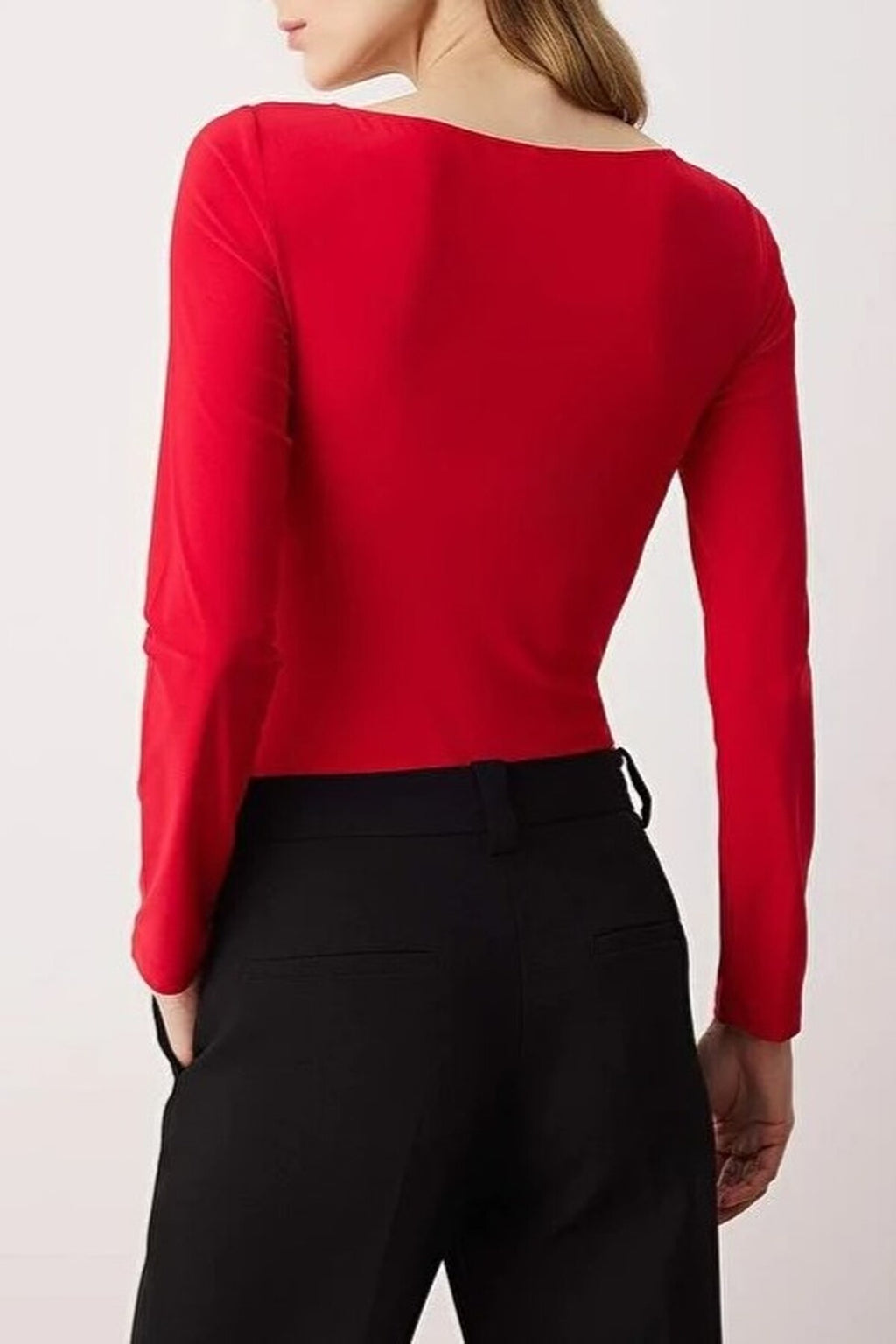 V-Neck Knit Bodysuit with Accessory Detail