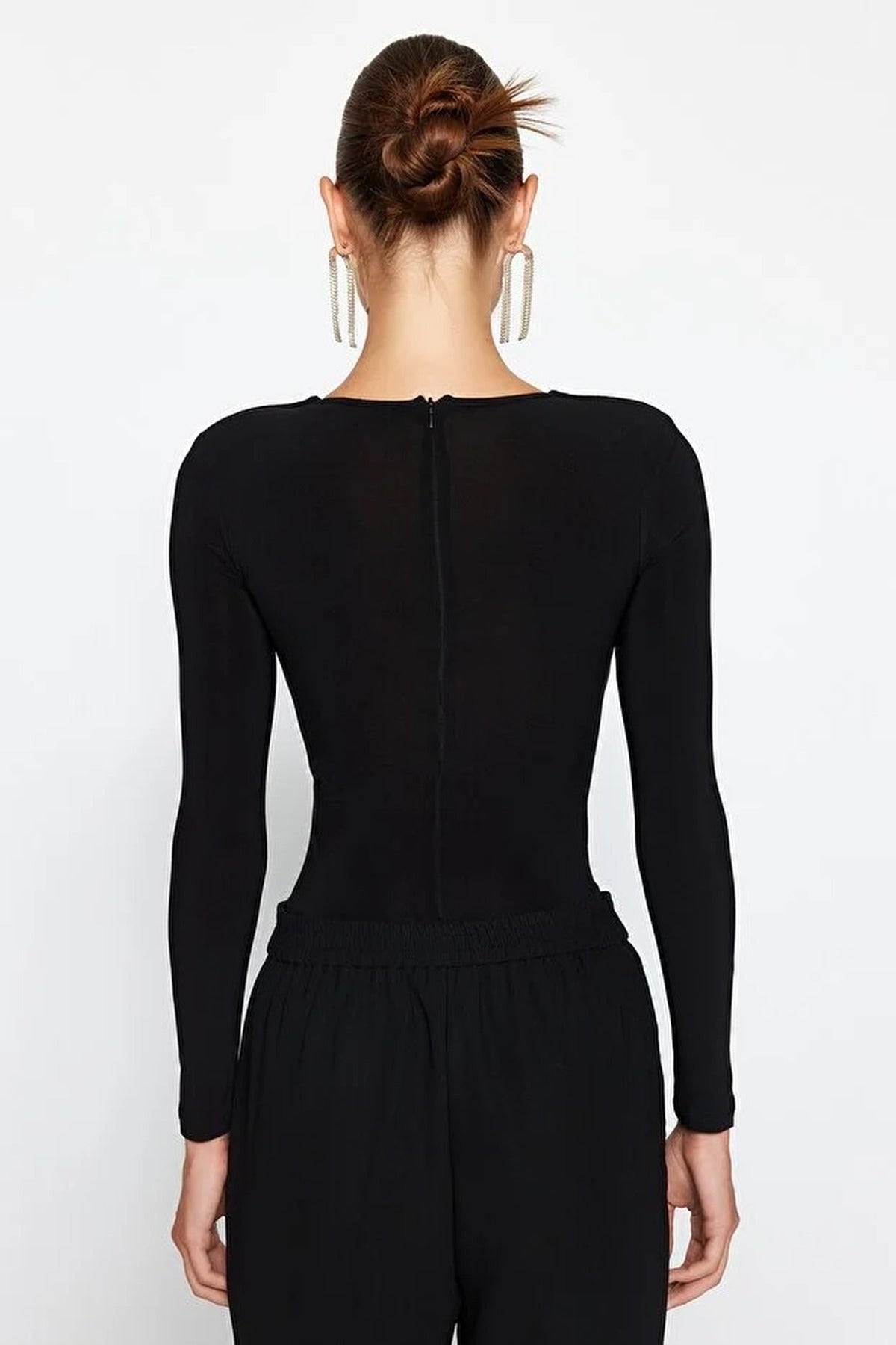 Knit Bodysuit with Cut-Out Detail