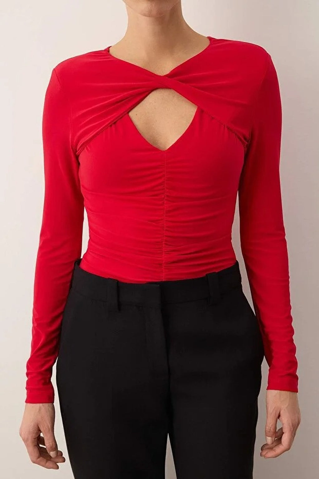 Knit Bodysuit with Cut-Out Detail