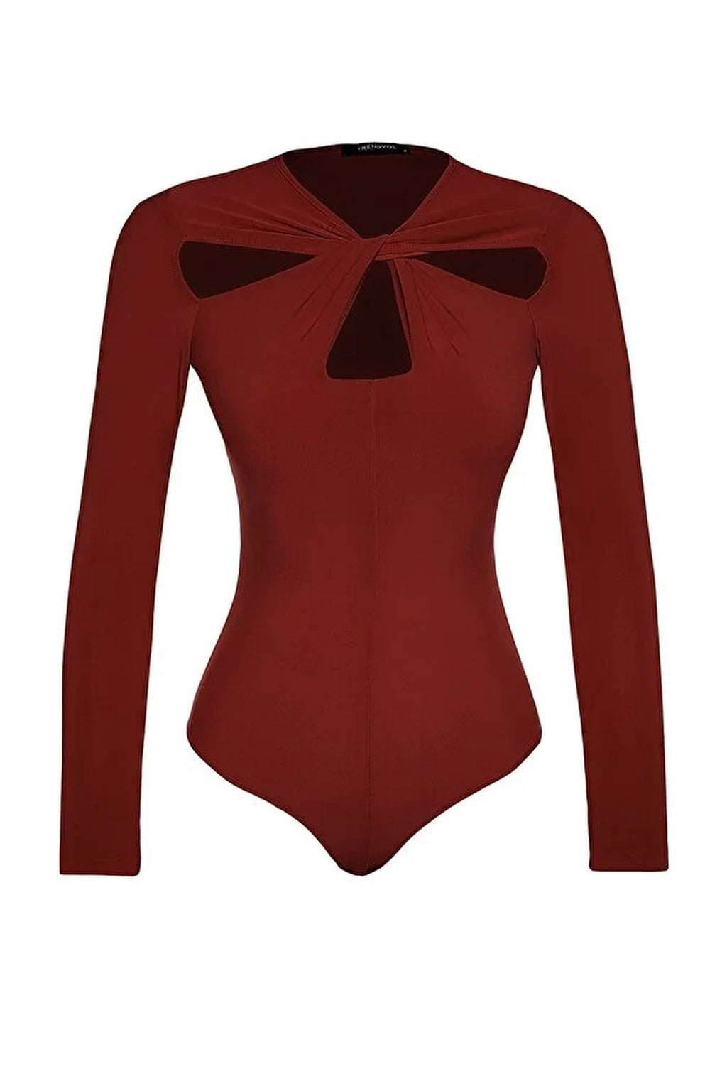 Knit Bodysuit with Cut-Out and Gathered Details