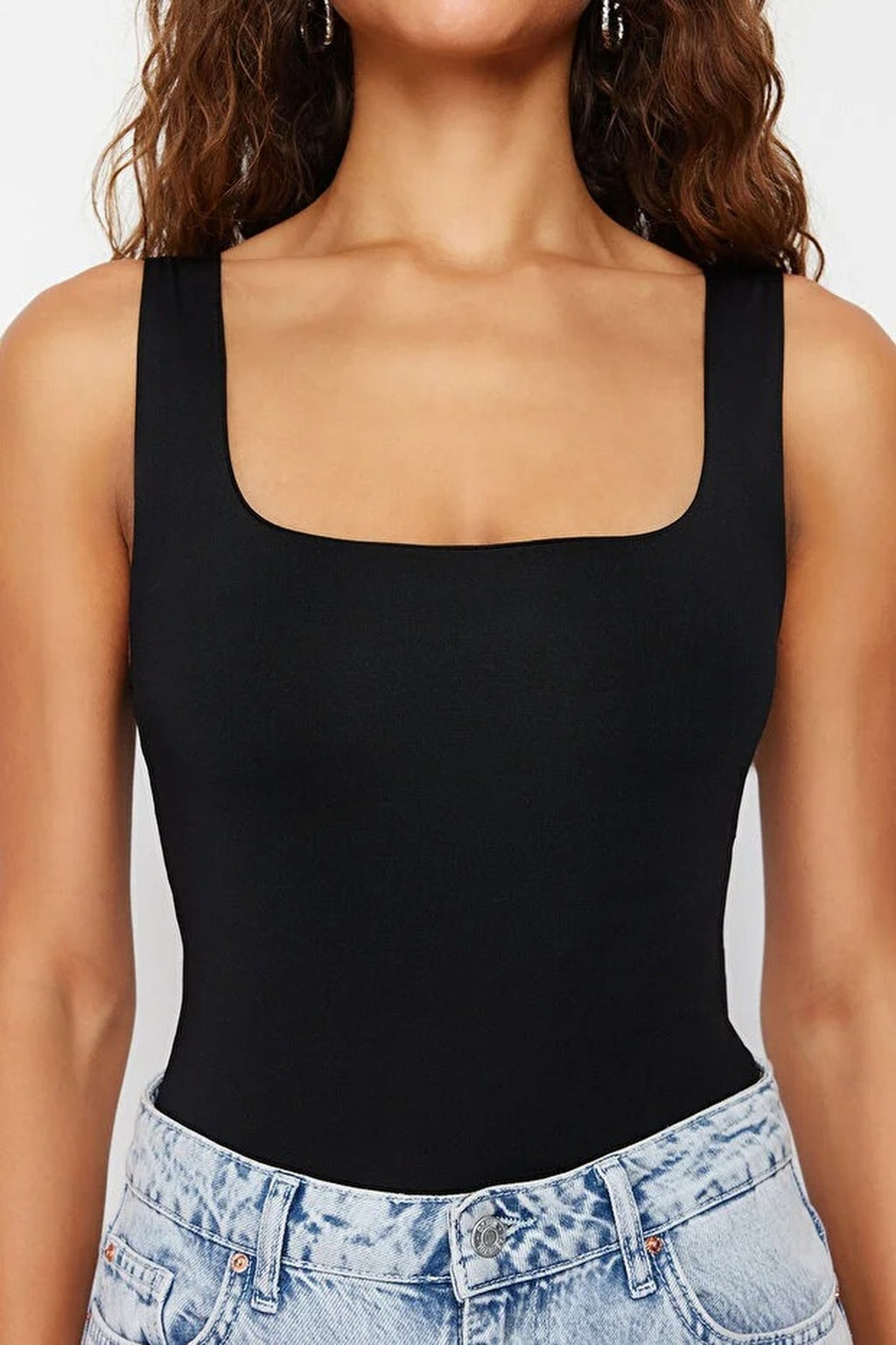 Square Neck Knit Bodysuit