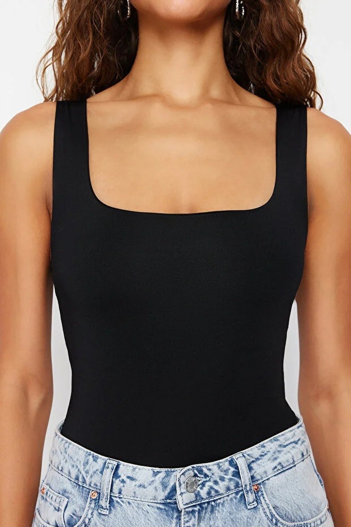 Square Neck Knit Bodysuit