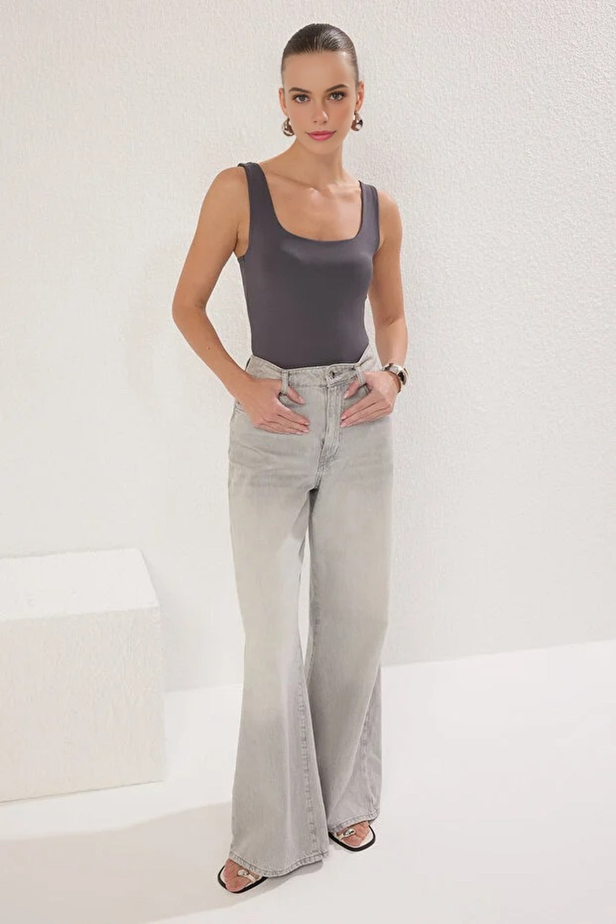 Square Neck Knit Bodysuit