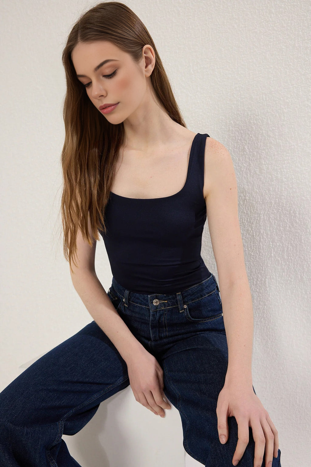 Square Neck Knit Bodysuit