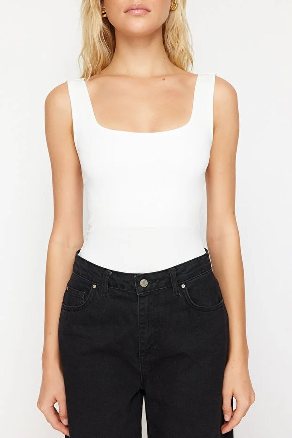 Square Neck Knit Bodysuit