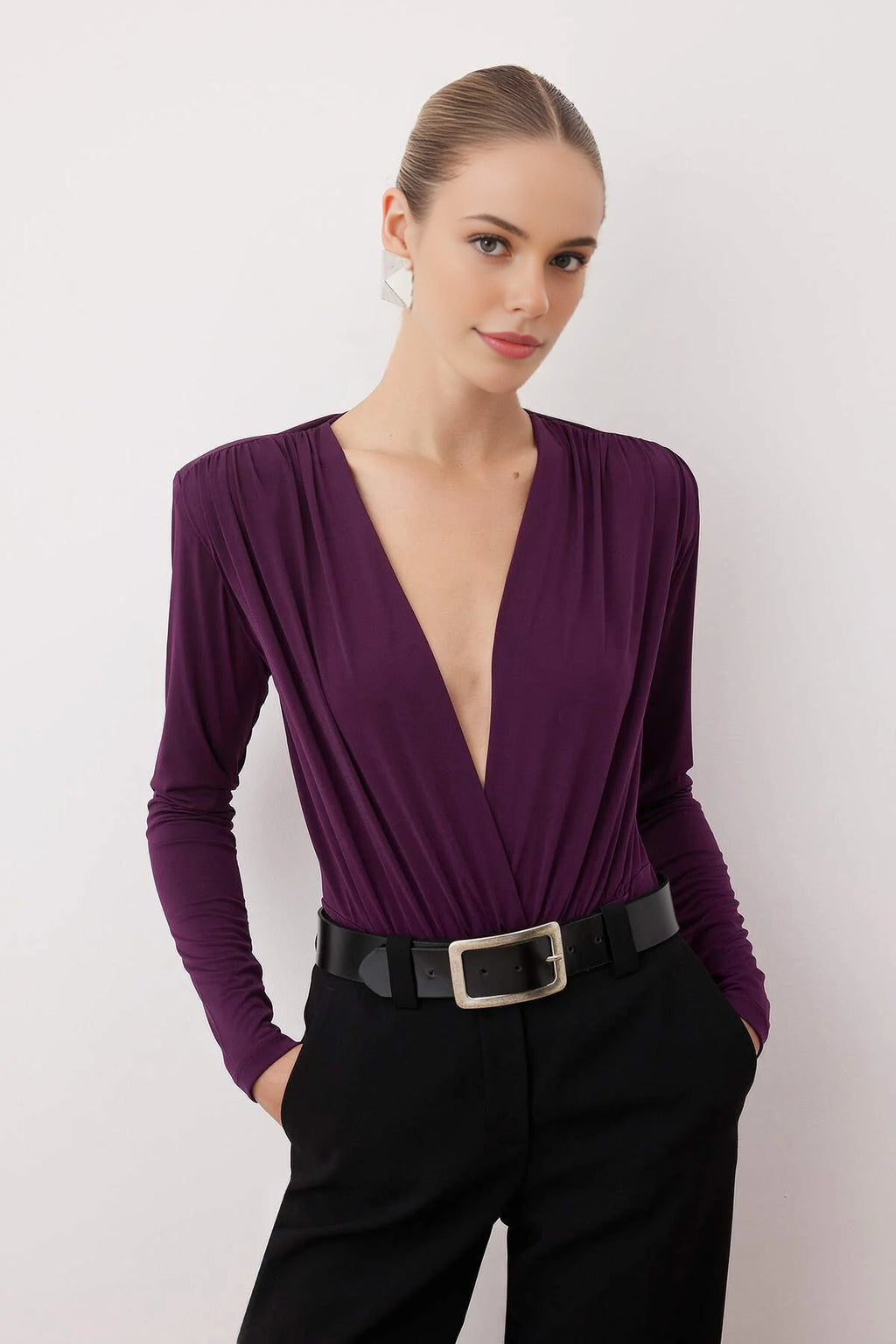 Double-Breasted Knit Bodysuit