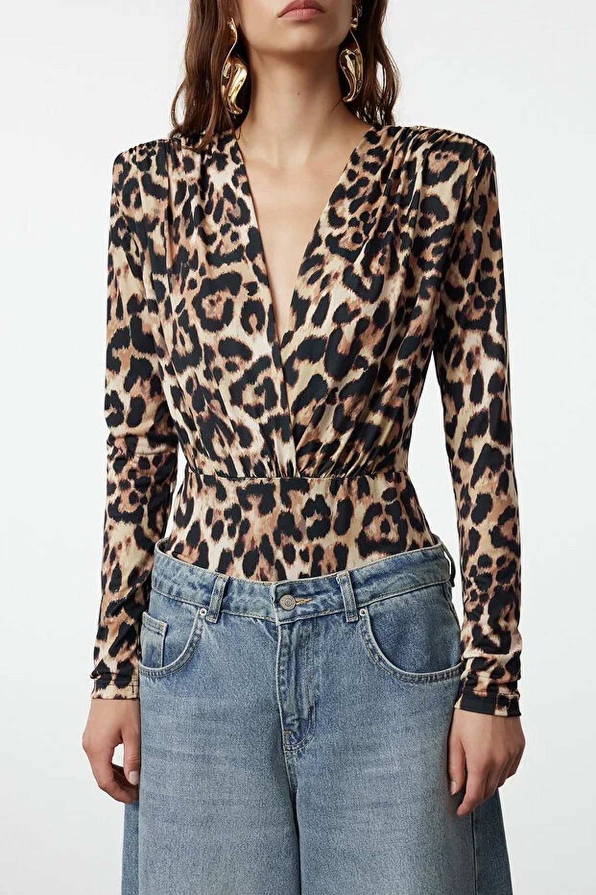 Double-Breasted Knit Sandy Bodysuit