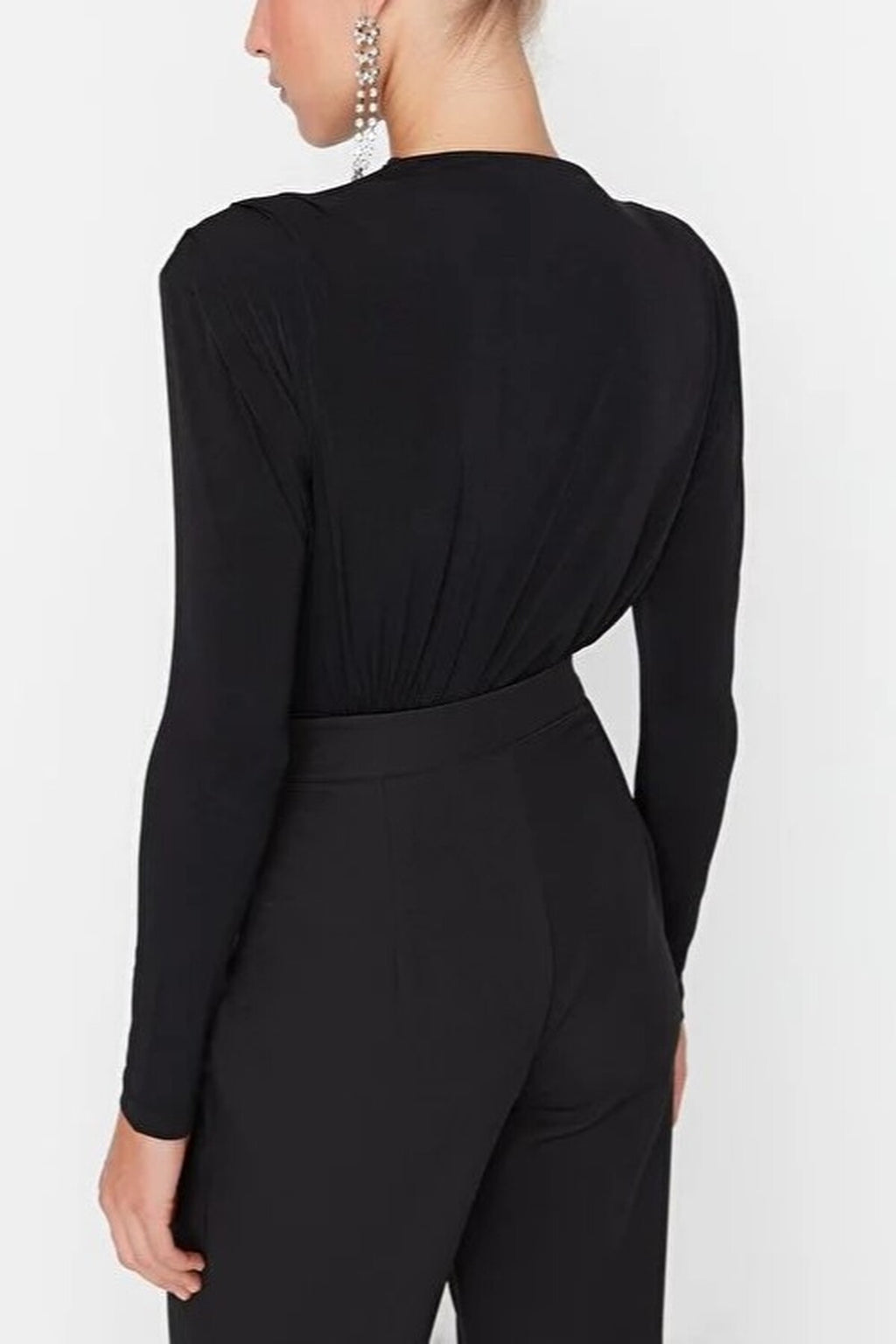 Knit Bodysuit with Drape Detail