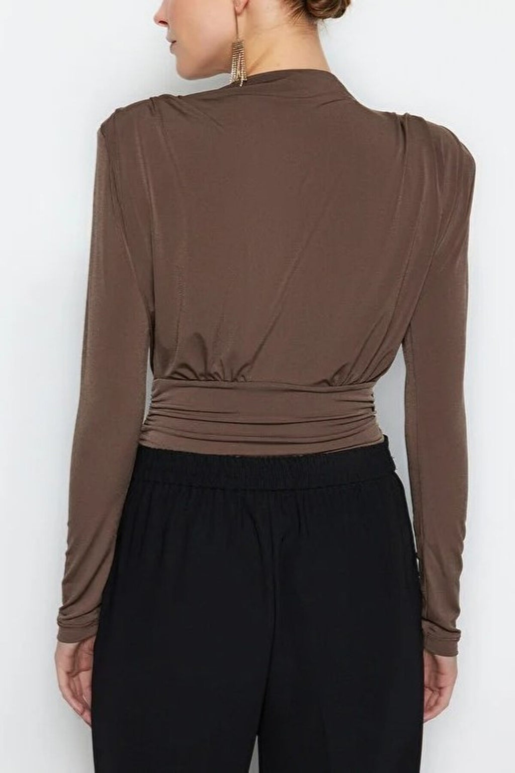 Knit Bodysuit with Drape Detail