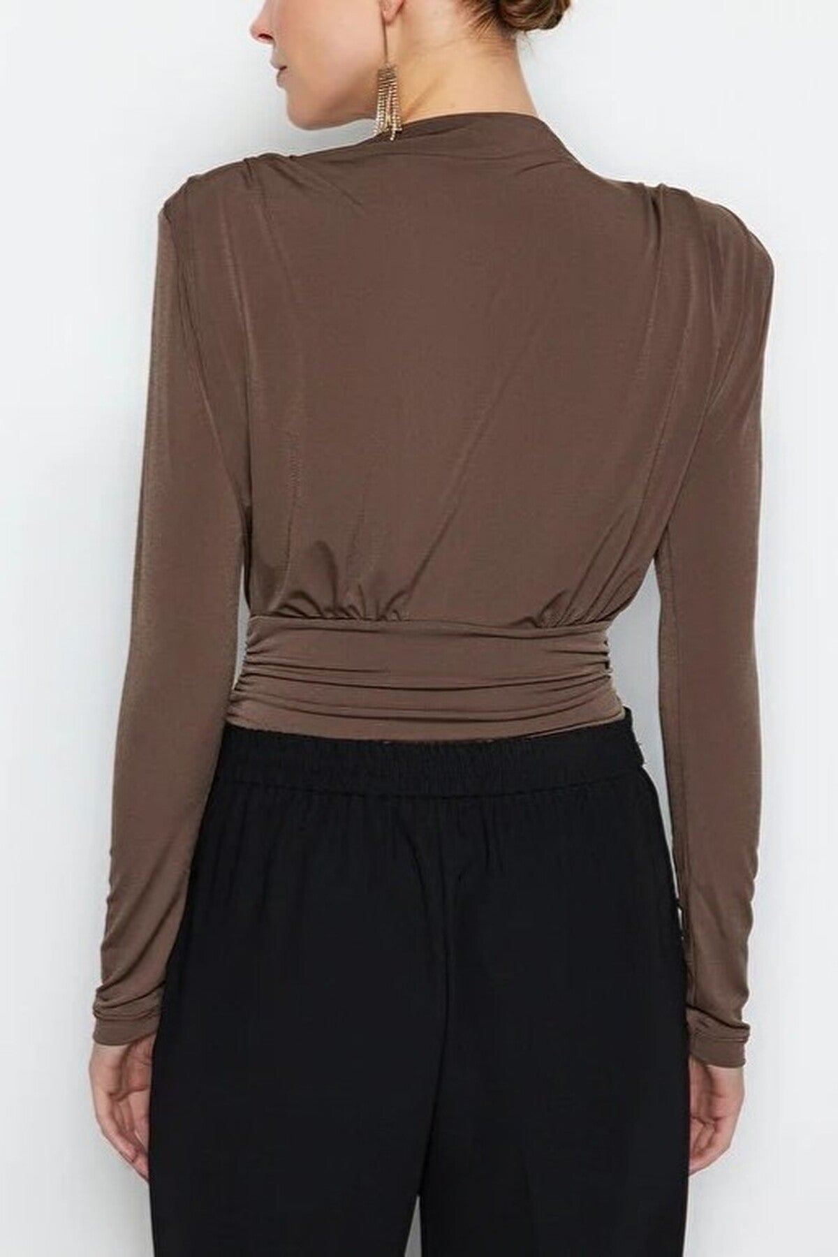 Knit Bodysuit with Drape Detail