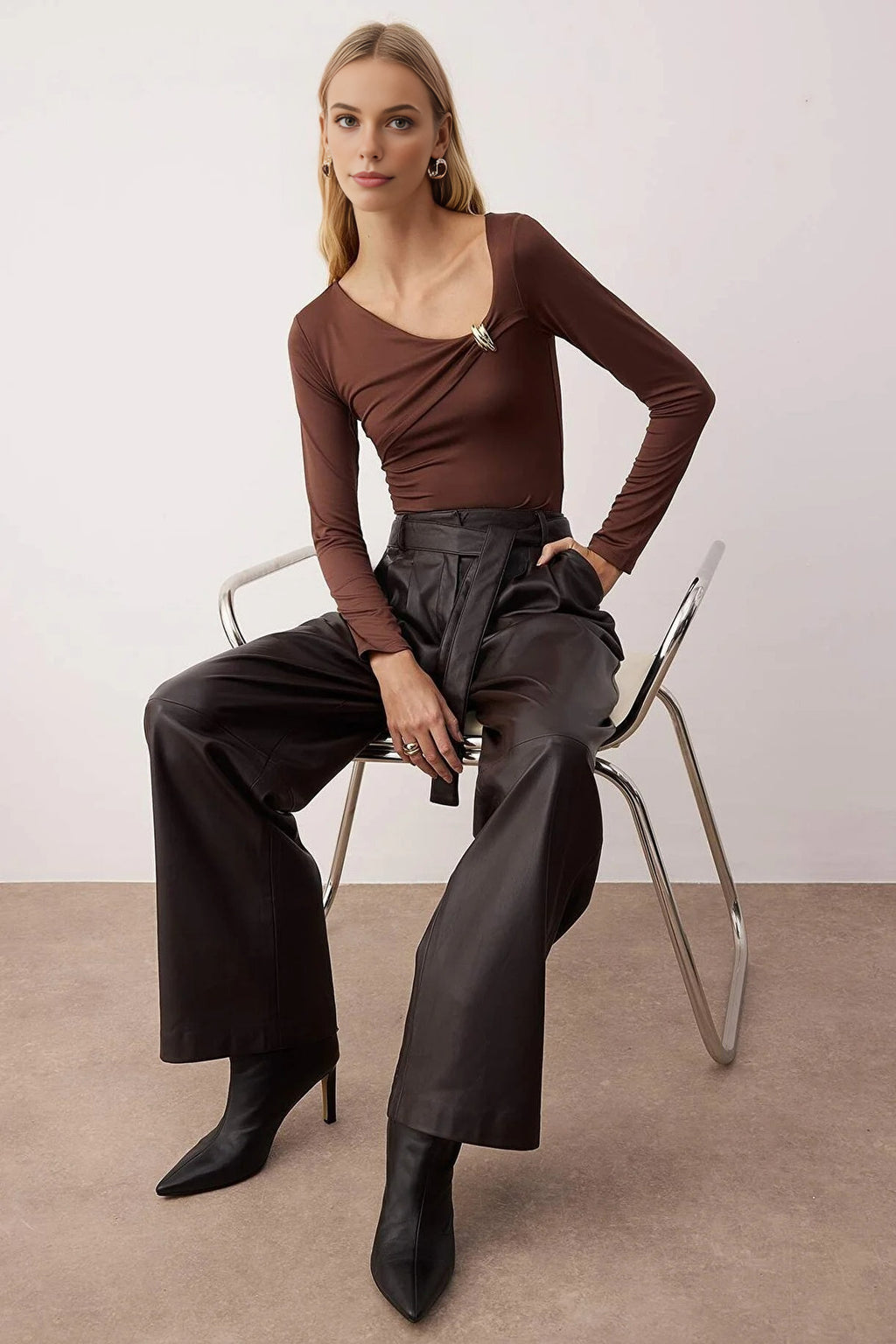 Knit Bodysuit with Accessory Detail