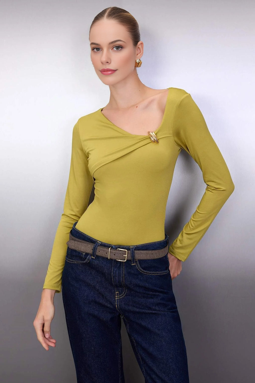 Knit Bodysuit with Accessory Detail