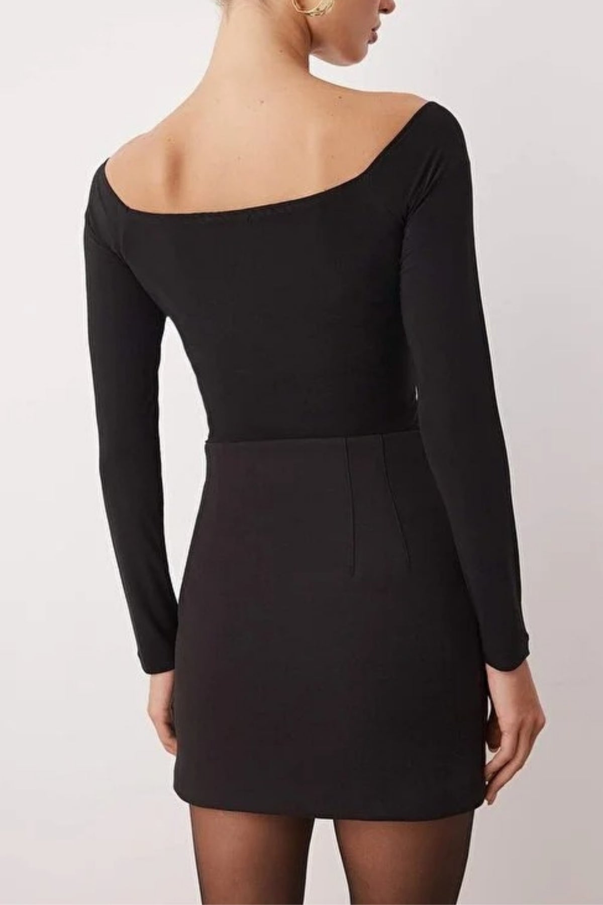 Carmen Collar Knit Party Bodysuit with Gold Accessories