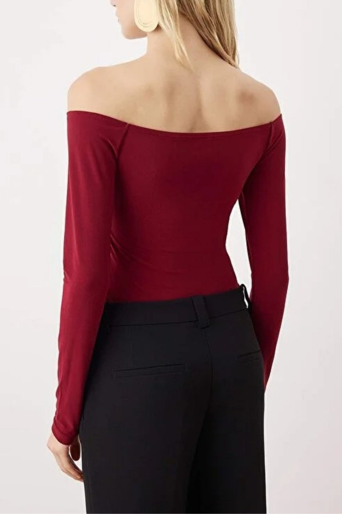 Carmen Collar Knit Party Bodysuit with Gold Accessories