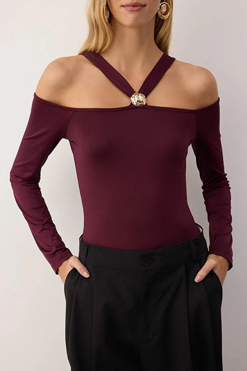 Knit Bodysuit with Accessory Detail