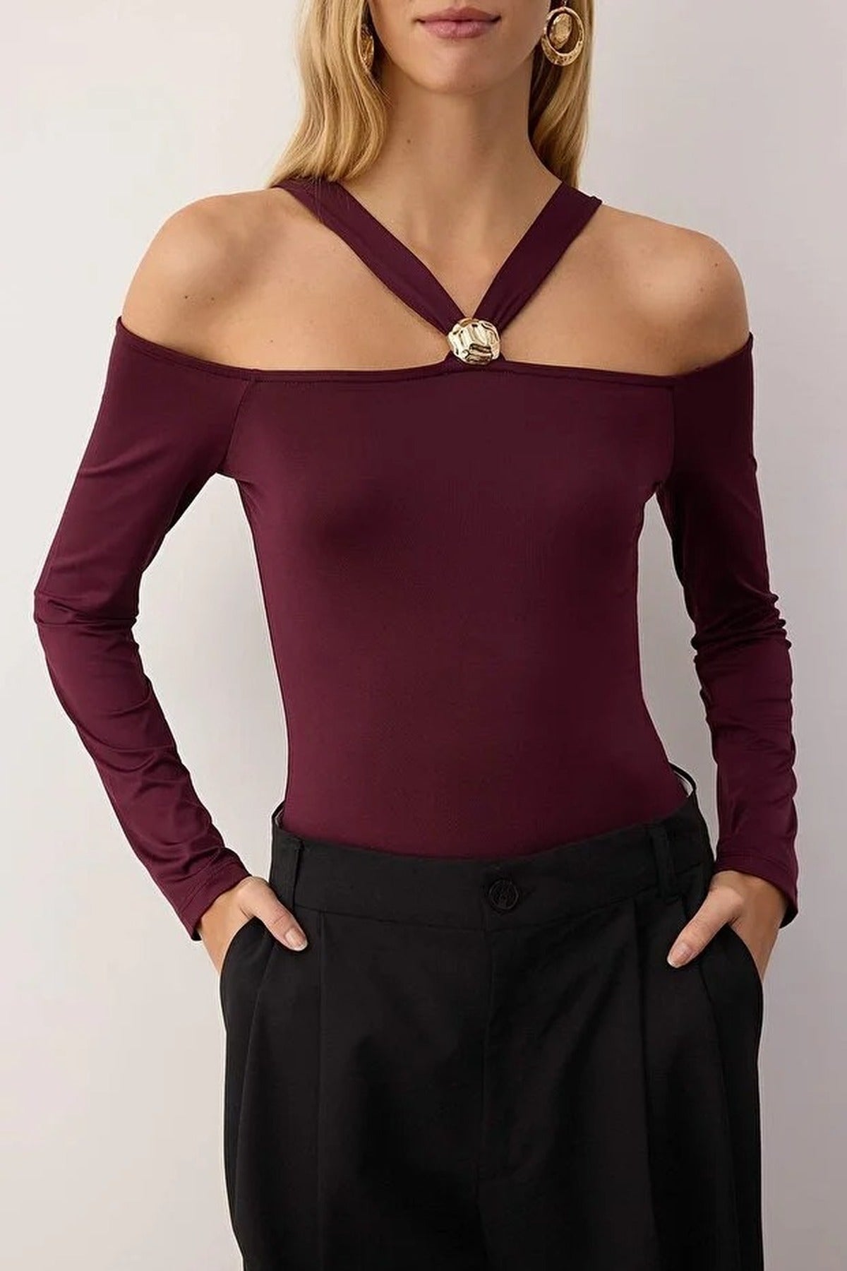 Knit Bodysuit with Accessory Detail