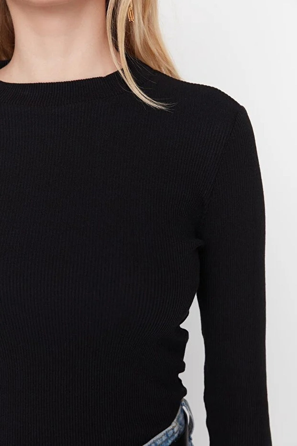 Stand Collar Ribbed Flexible Knit Bodysuit