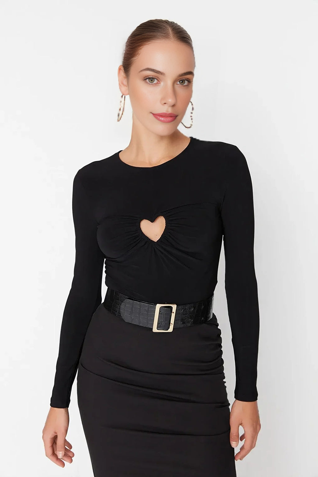 Cut Out Detailed Knit  Bodysuit
