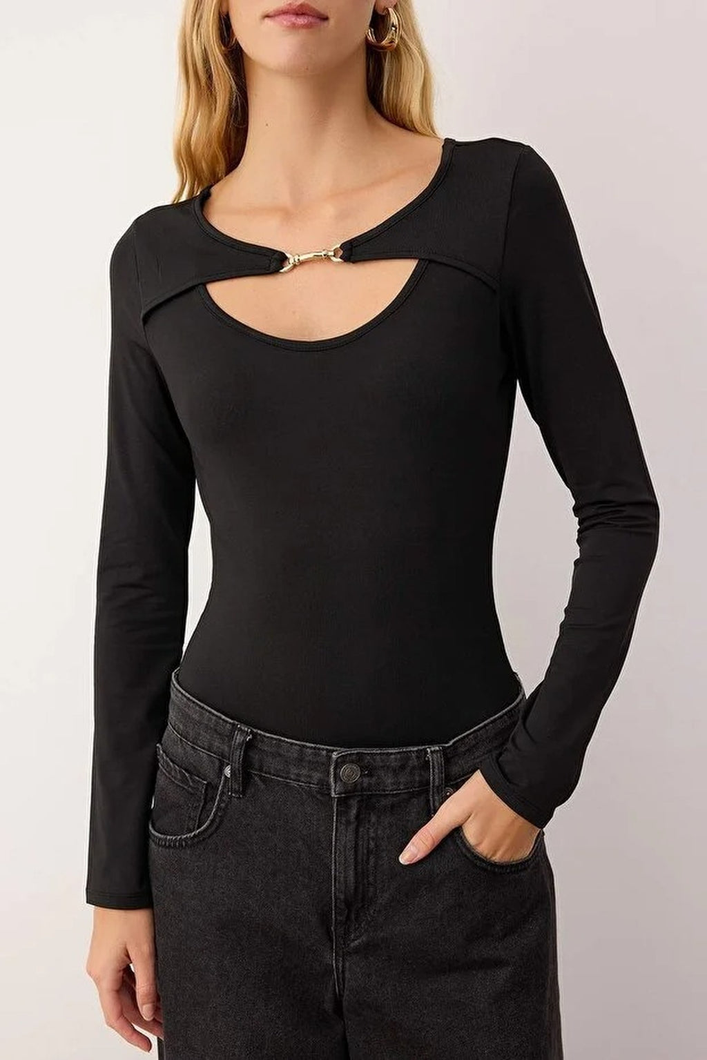 Knit Bodysuit with Accessory Detail