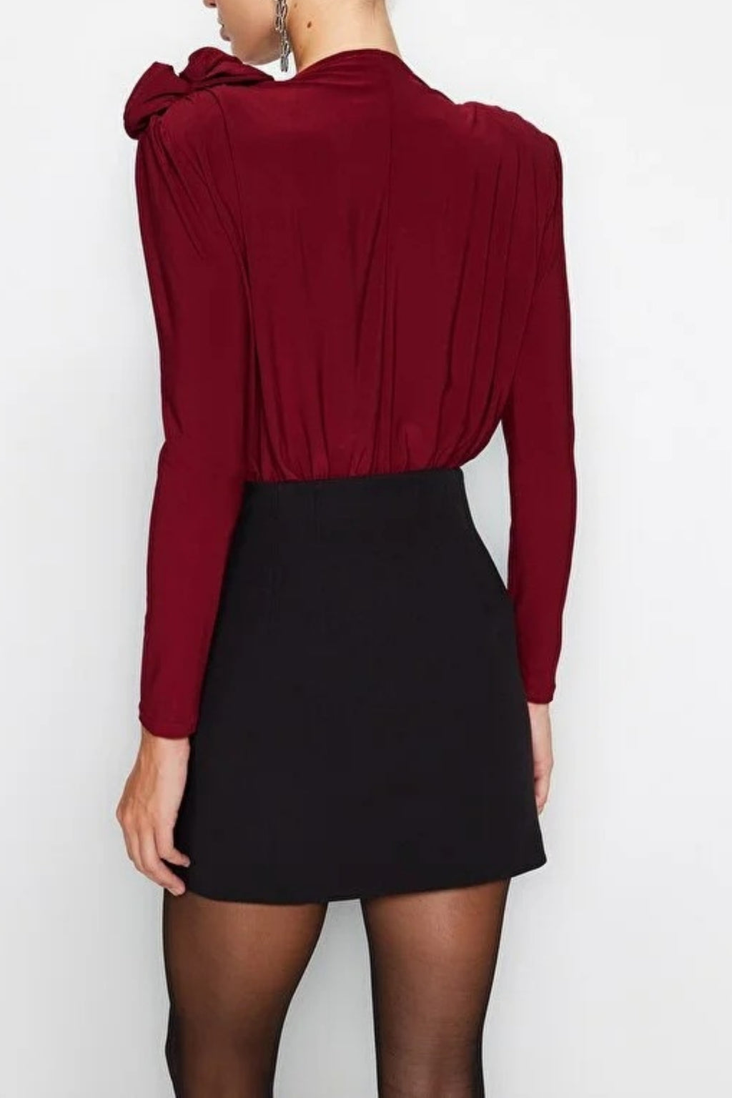 Double-Breasted Rose Accessory Detailed Bodysuit