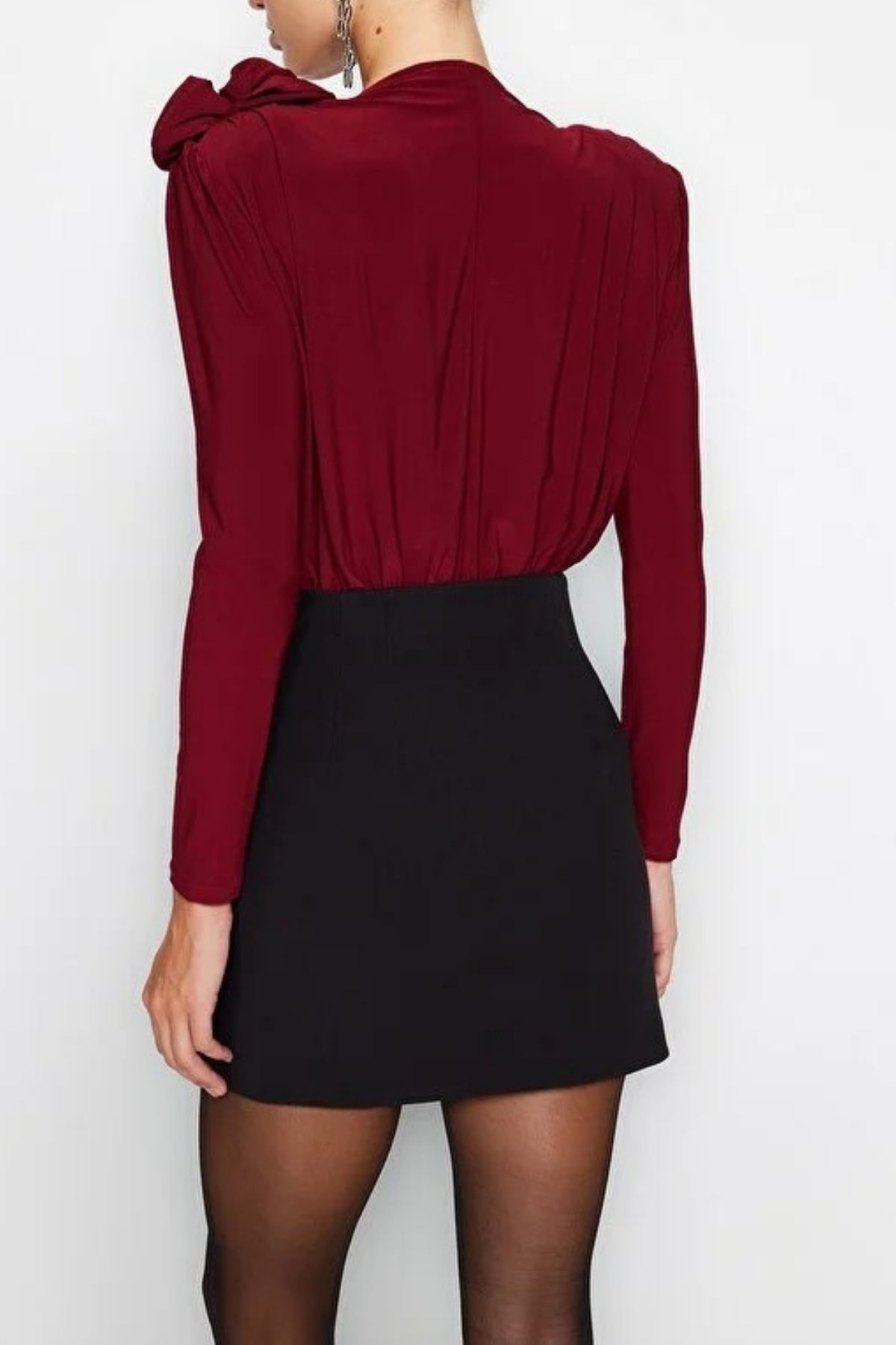 Double-Breasted Rose Accessory Detailed Bodysuit