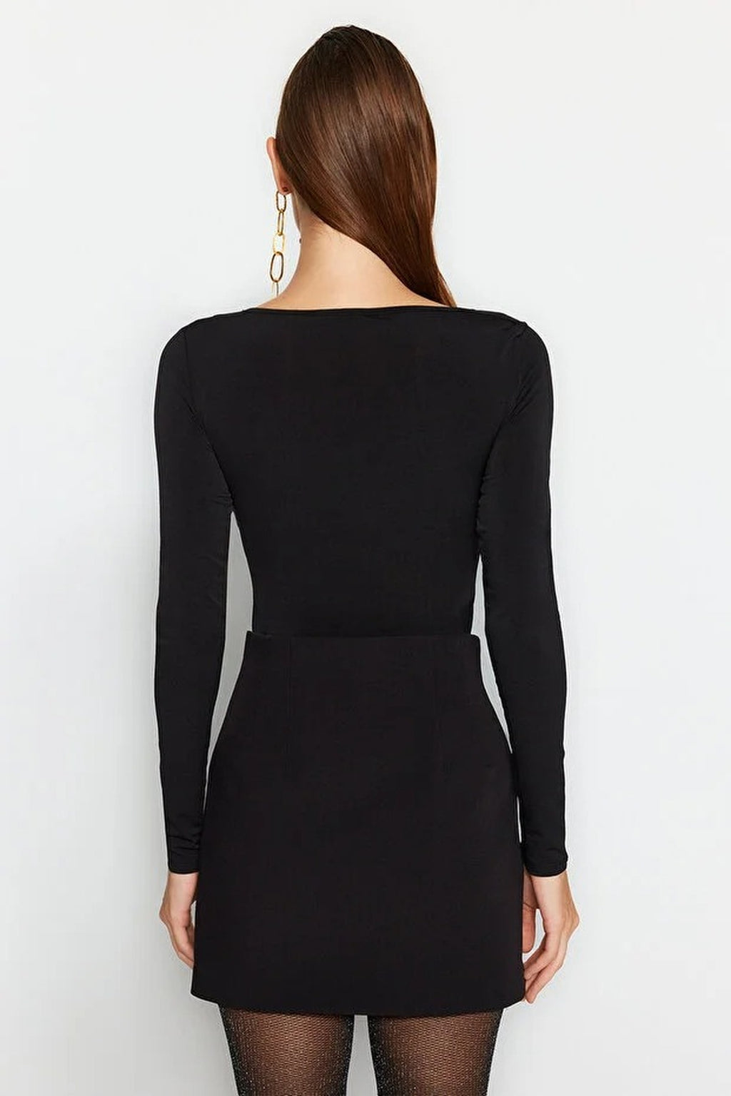 Fitted Knit Bodysuit with Accessories Detail