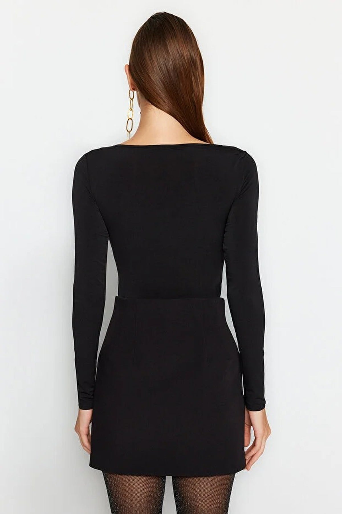 Fitted Knit Bodysuit with Accessories Detail