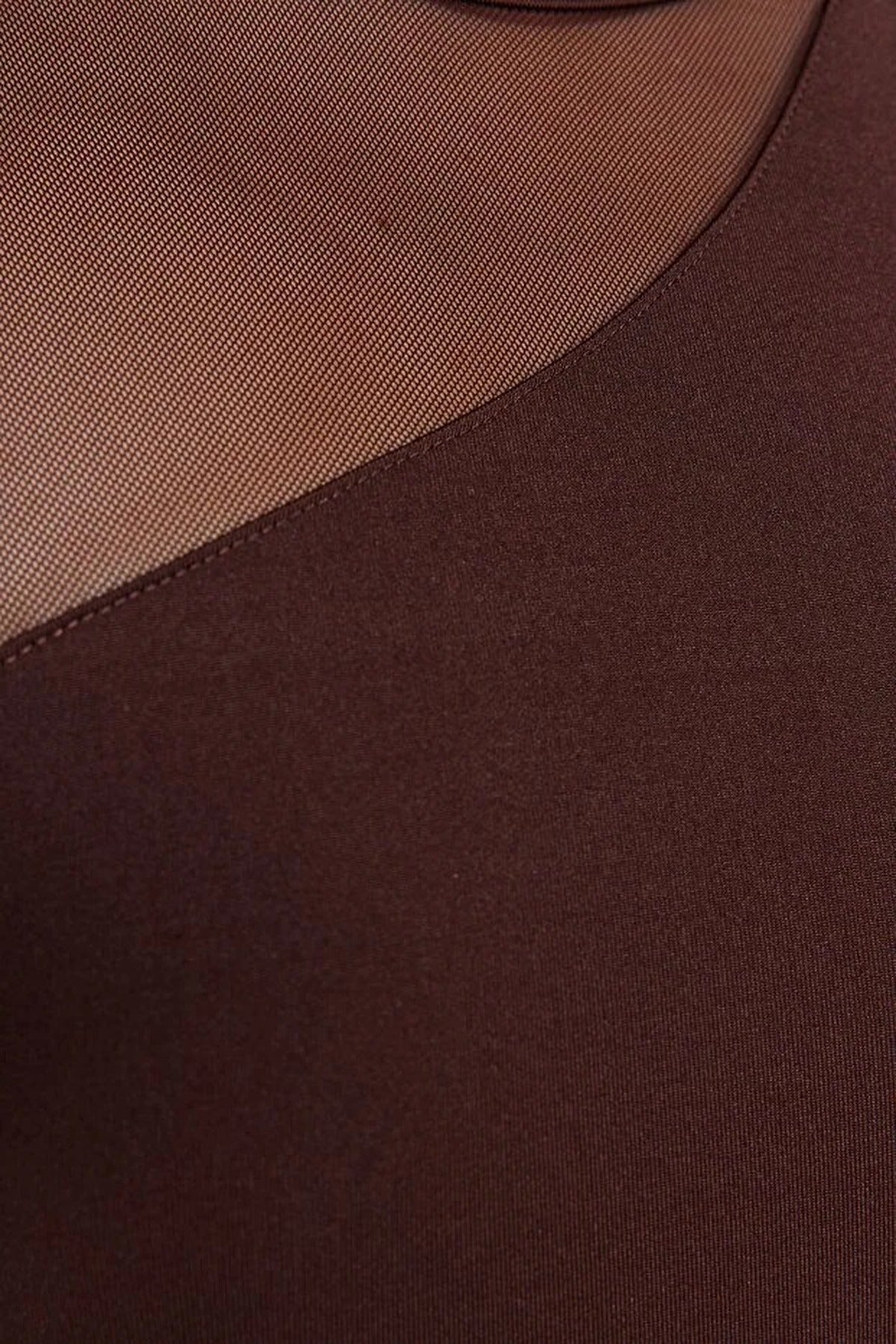 Stretchy Knit Bodysuit with Tulle Detail