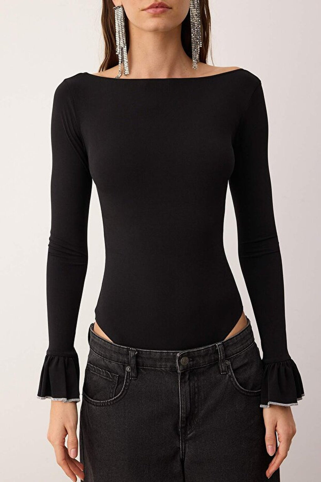 Boat Neck Knitted Bodysuit