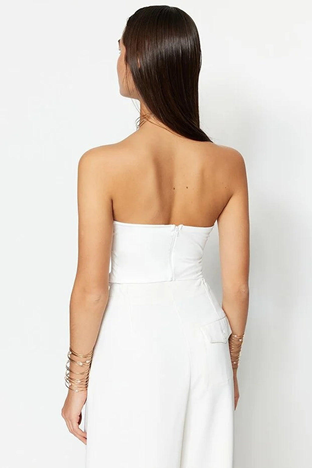 Lined Bustier with Corset Detail