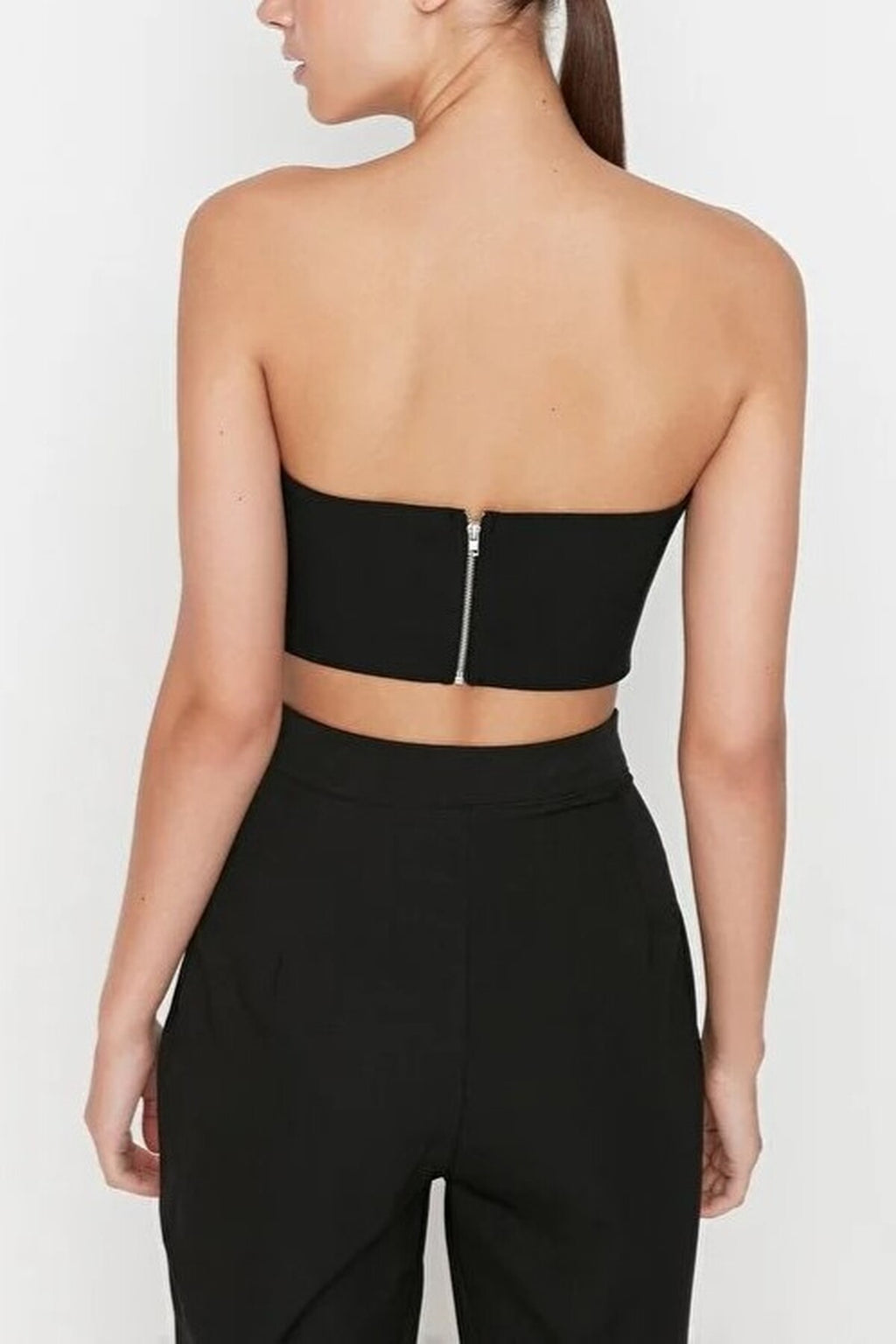 Crop Lined Woven Bustier