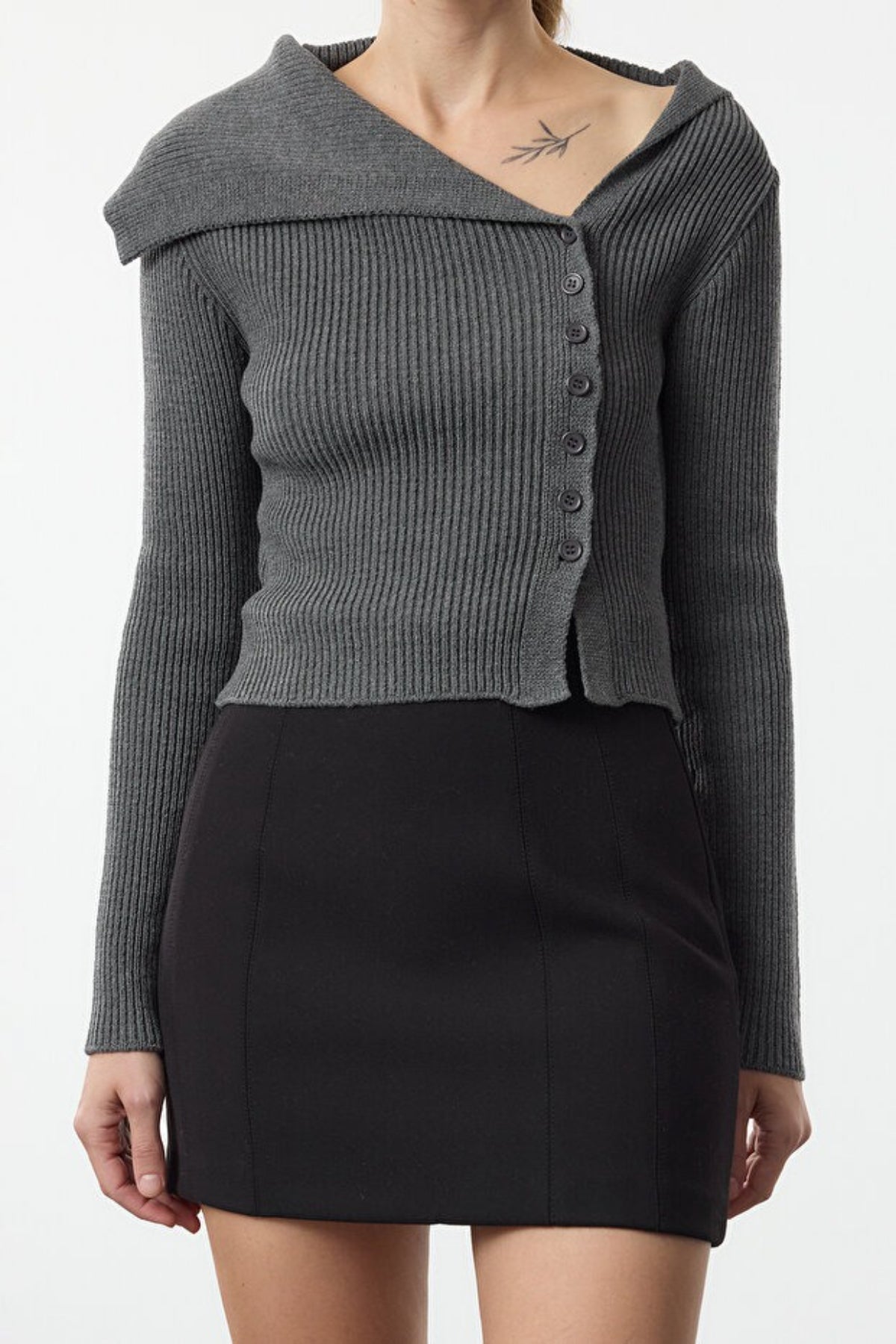 Mercerized Look Premium Yarn Fitted Knit Cardigan