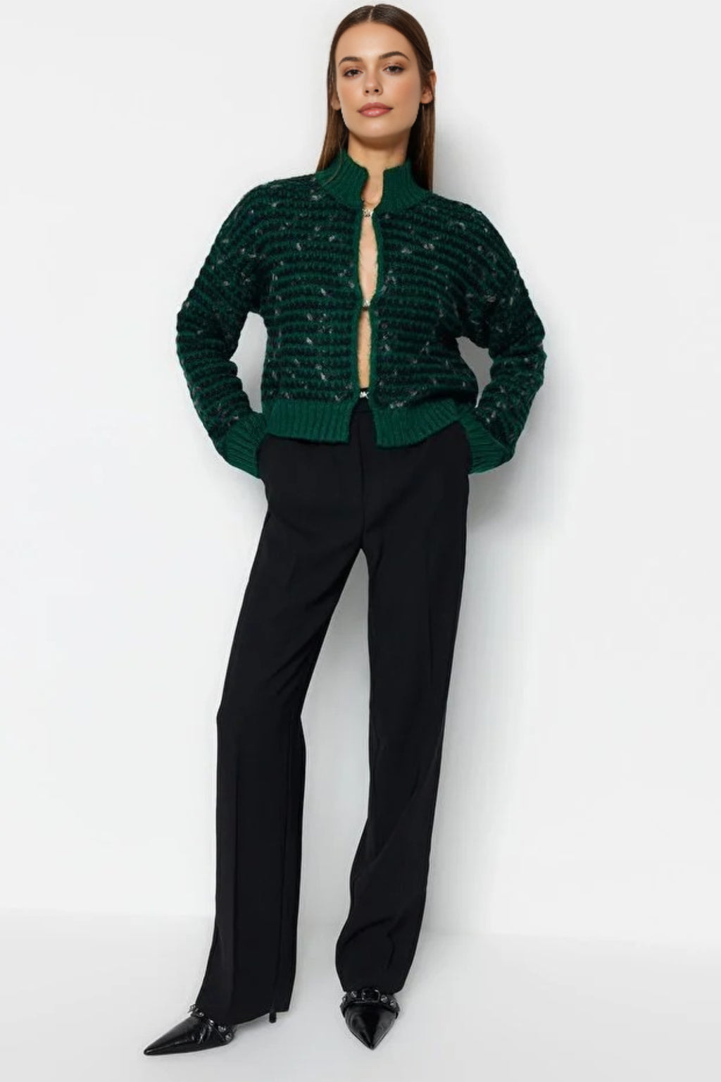 Soft Textured Gradient Knit Cardigan