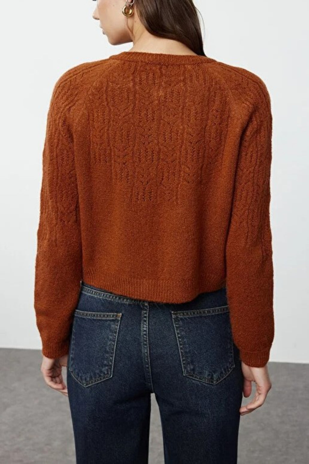 Soft Textured Openwork Knit Cardigan