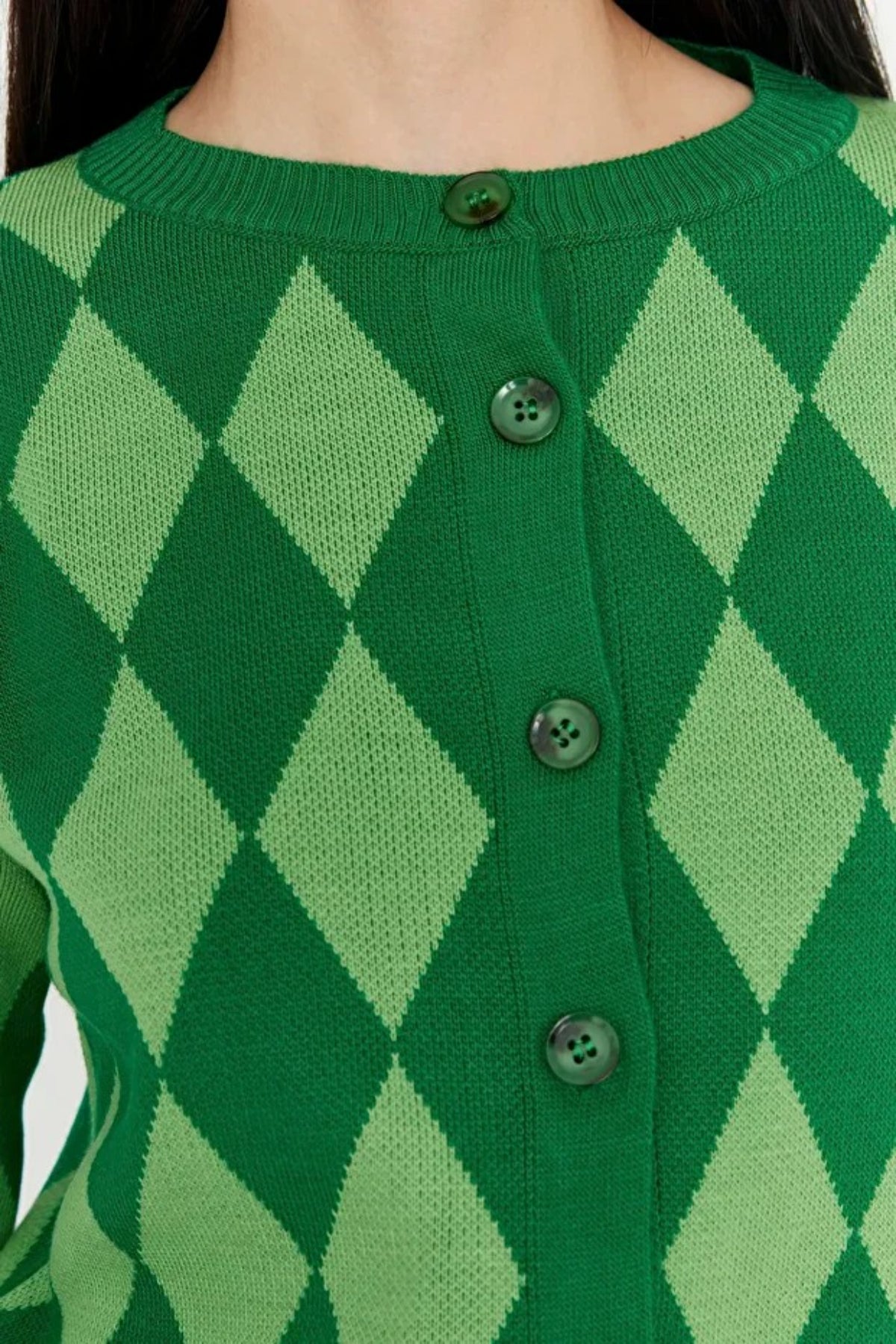 Crop Patterned Knit Cardigan